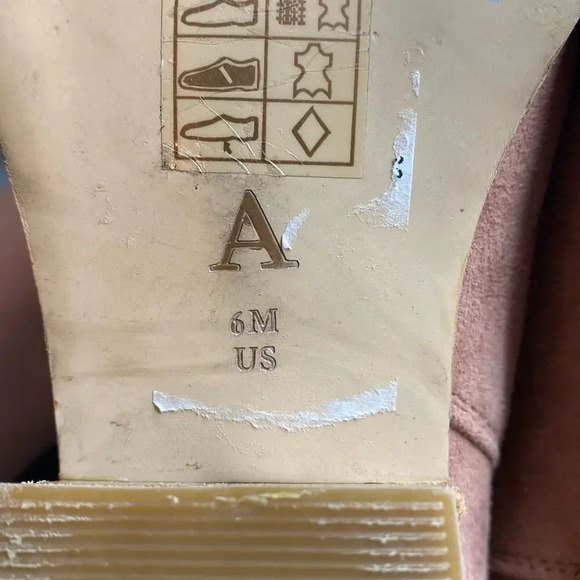 BY ANTHROPOLOGIE Dusty Rose Pink Suede Chelsea Heeled Western Boots Booties Sz 6 - Picture 8 of 8